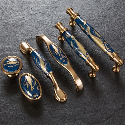 navy blue drawer pulls|blue glass knobs for cabinets.